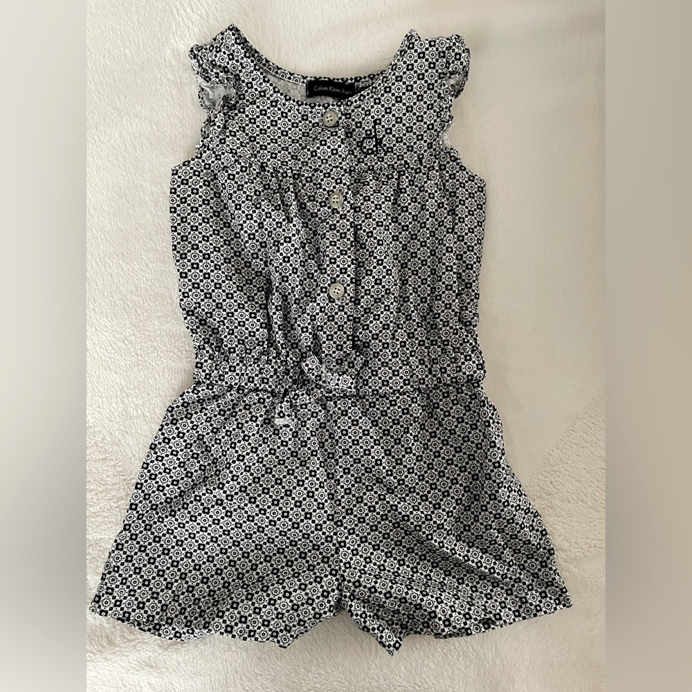 Calvin Klein 18-mo Black and White Romper for baby girl